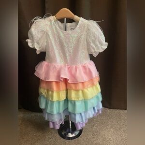Lola and the Boys Satin Rainbow Dream Dress Size 6